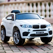 Детский электромобиль JJ 2199 EBLR-1 BMW, кожаное сиденье, белый